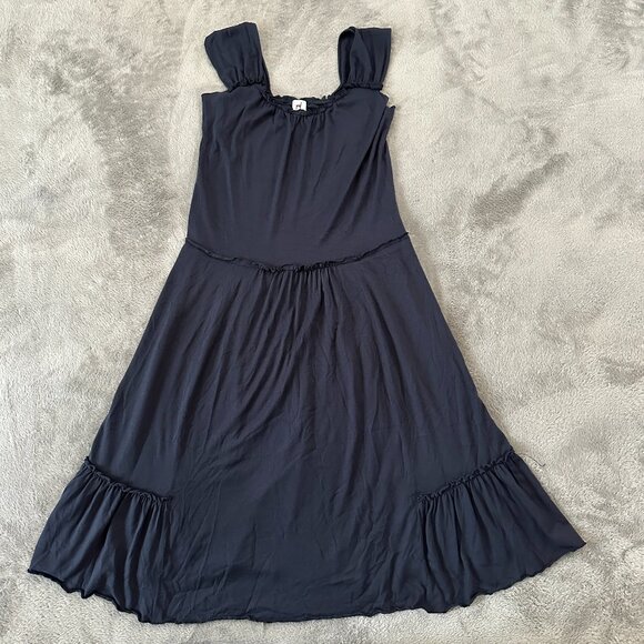 Peruvian Connection Navy Blue Cotton Modal Dress SMALL - Picture 1 of 7